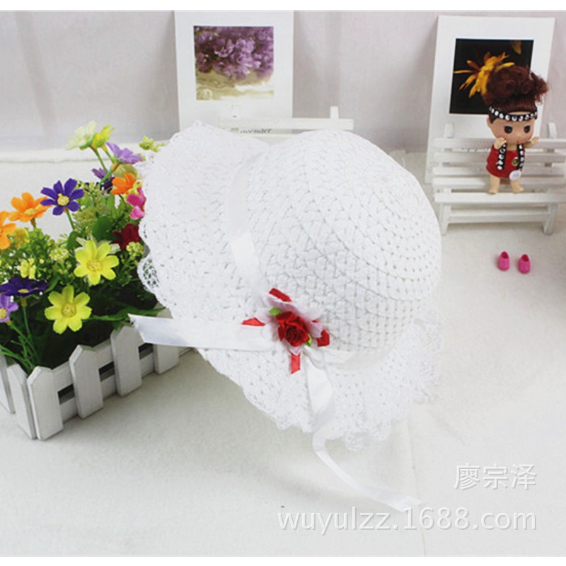 Nón Cối Phối Ren Chống Nắng Thời Trang Mùa Hè Cho Bé Gái