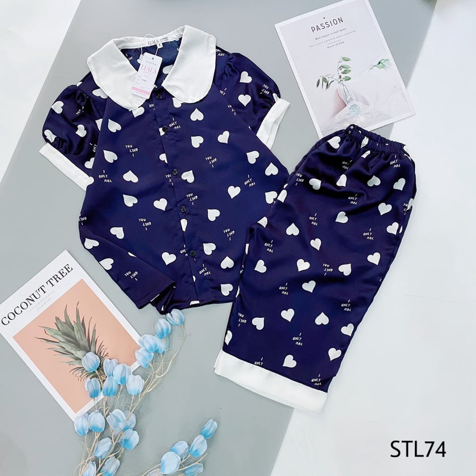 Bộ lụa Pijama lửng lụa cao cấp | BigBuy360 - bigbuy360.vn