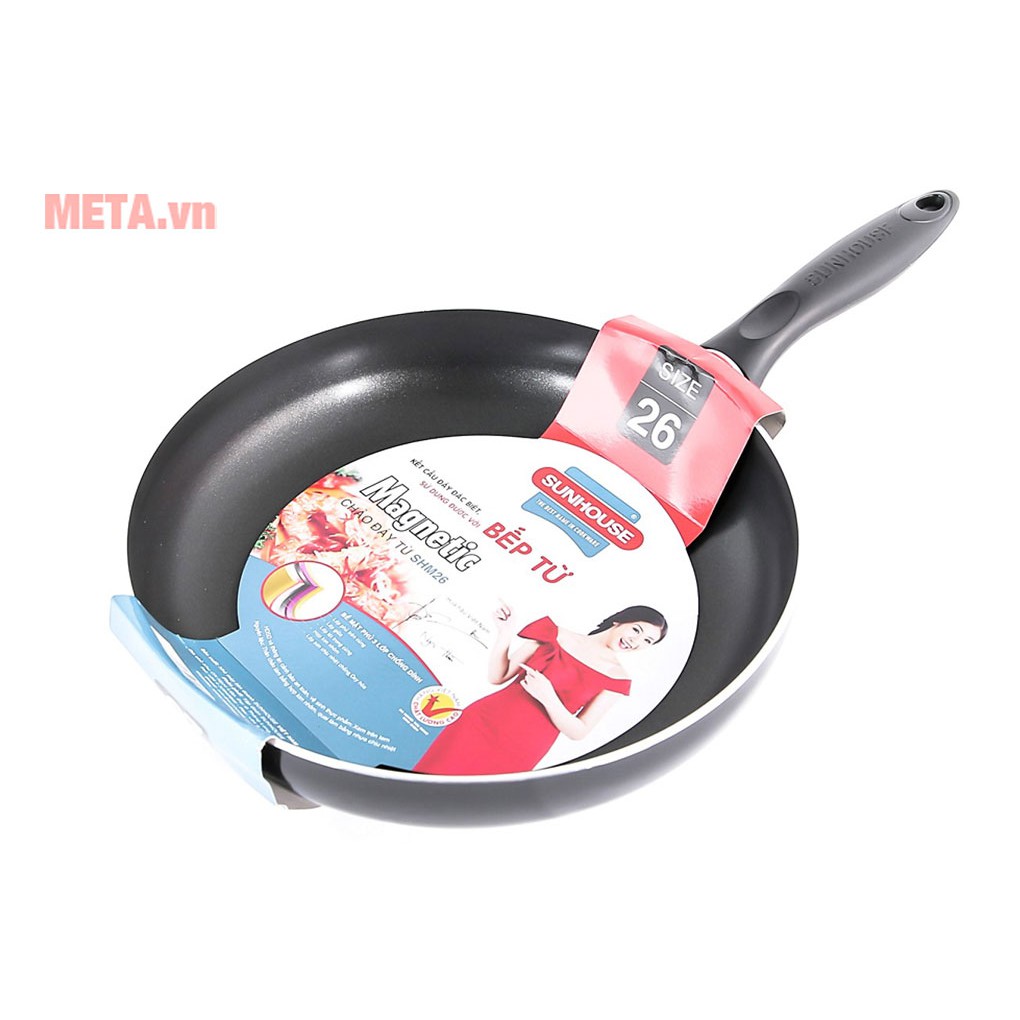 [ HÀNG CHÍNH HÃNG ] Chảo Đáy Từ Sunhouse Magnetic Pan SHM18 Dùng Mọi Bếp - Chính Hãng (18cm)