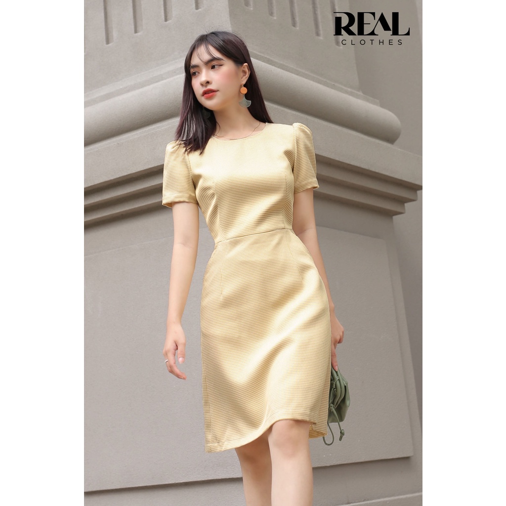 Đầm katie zigzag vàng_REAL