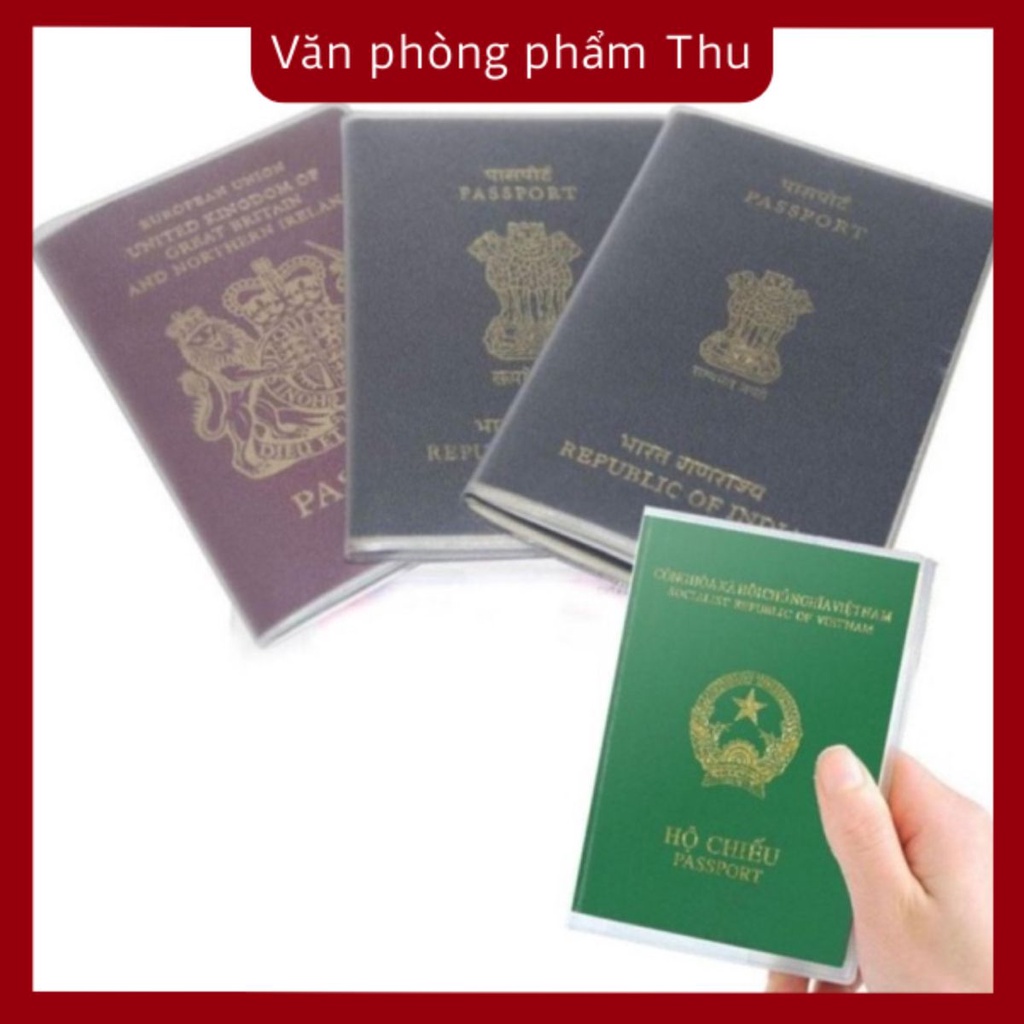 Vỏ Bọc Hộ Chiếu Passport - Bao Đựng Hộ Chiếu Có Ngăn Nhỏ Nhét Thẻ ATM, Card.