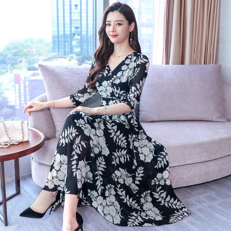 Váy đầm trung niên cao cấp- đầm xòe cho mẹ- thời trang trung niên cao tuổi mới nhất
