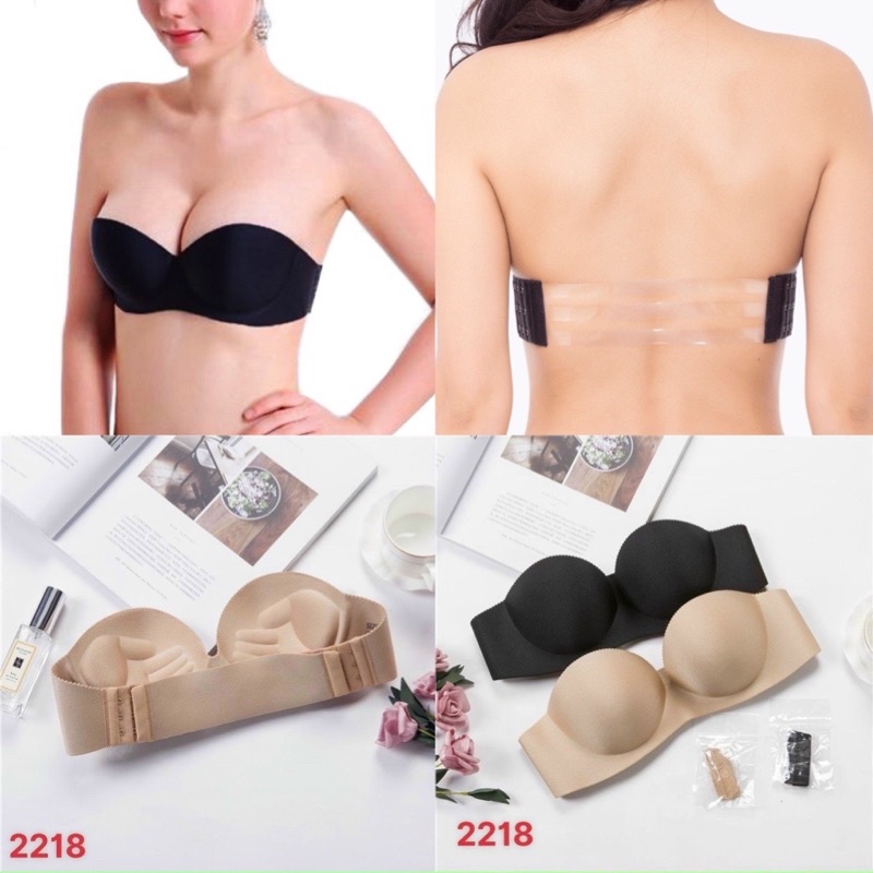 A2218.♥️ ♥️  Áo Cúp Ngực Su Không Dây Chống Tụt Mặc hở Vai Hở Lưng Bđ19