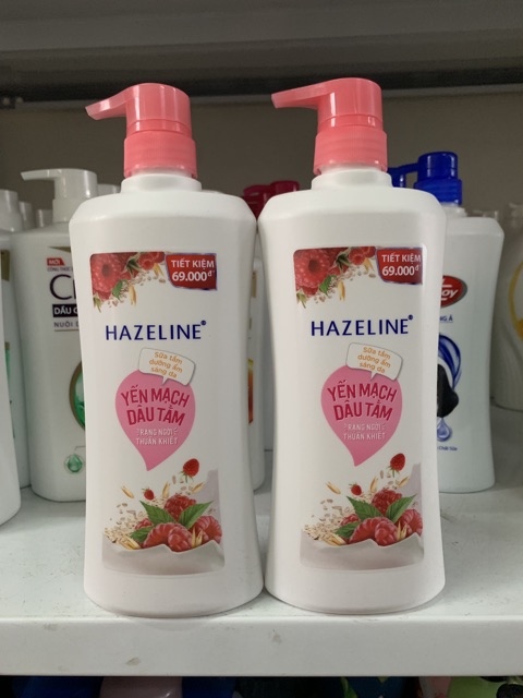 Sữa tắm Hazeline yến mạch &amp; dâu tằm 670g(mầu hồng)