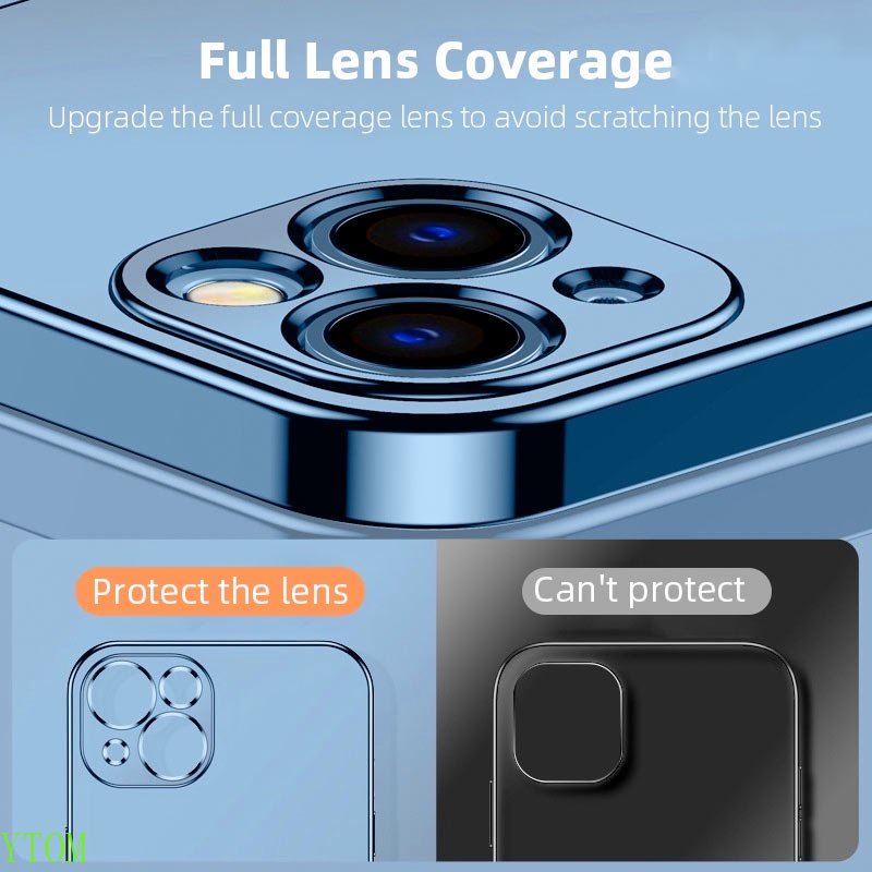 Ốp Điện Thoại Silicon Mềm Trong Suốt Mạ Viền Bảo Vệ Camera Cho iPhone 14 13 12 Pro Max 14