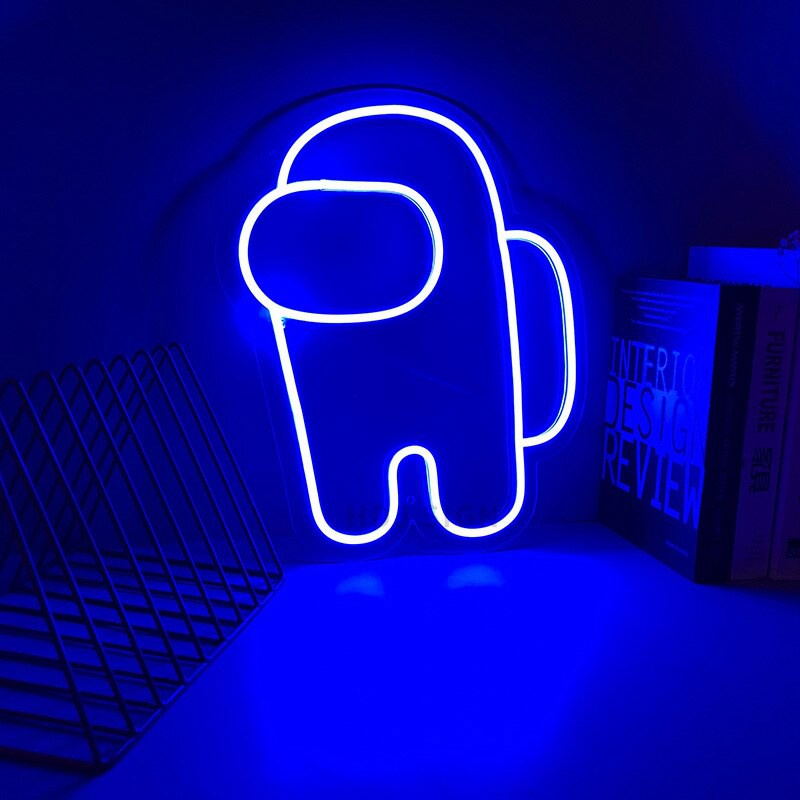 Đèn led Neon trang trí hình Among Us | Đèn neon trang trí phòng ngủ, treo tường