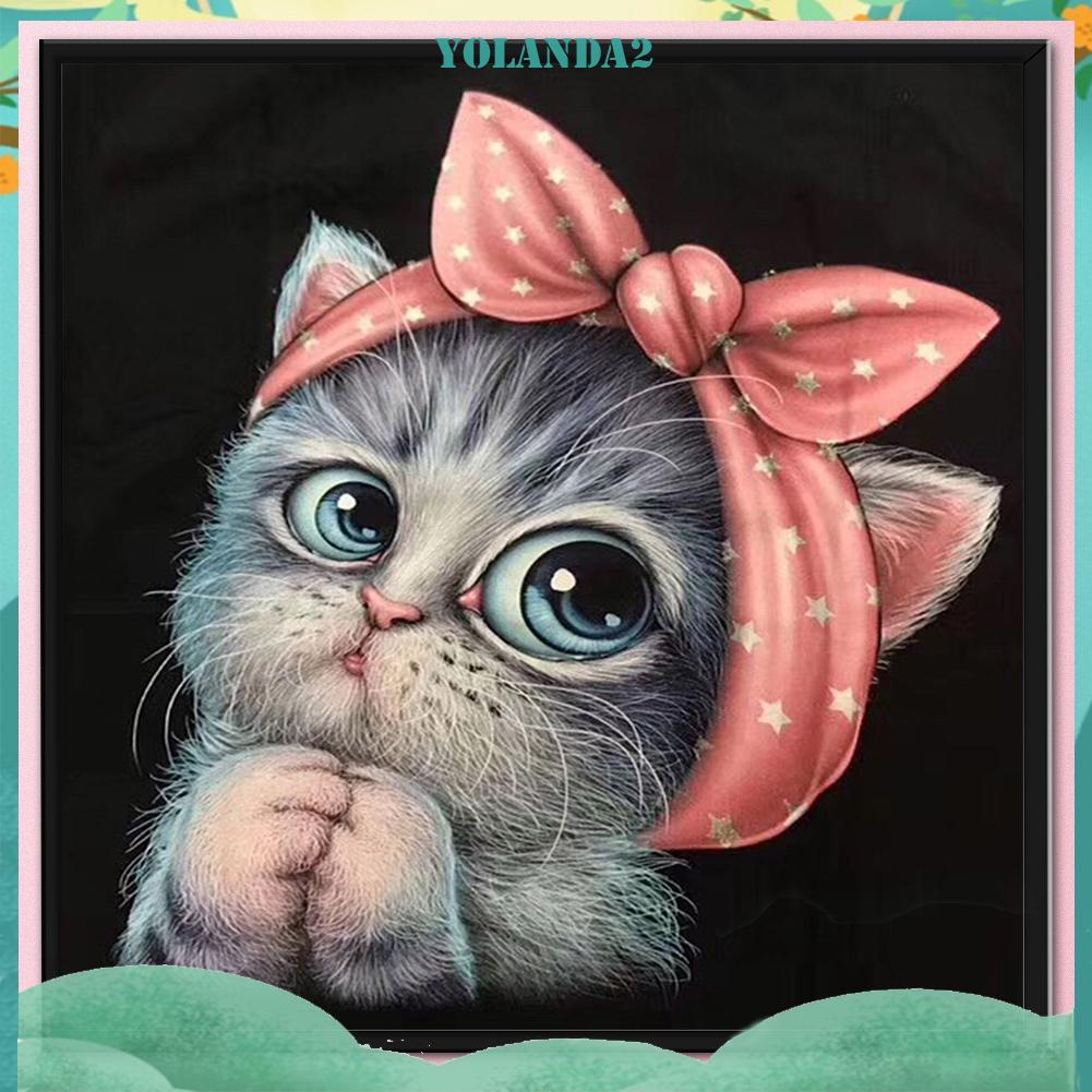 Toàn Bộ Bộ Tranh Thêu Chữ Thập Diy 11ct Hình Mèo Con