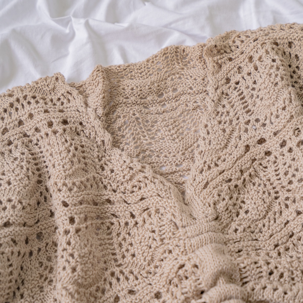 Áo croptop len mỏng dây rút tay dài LEEVA nhẹ nhàng A240