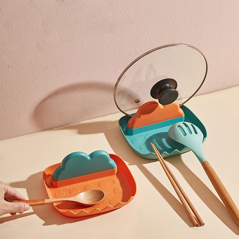 Giá Đỡ Nắp Nồi, Đựng Thìa Đũa Muỗng Chống Trượt - Khay Đỡ Gác Vung Nồi, Muôi Đũa Thìa - Giá Kê Dụng Cụ Nhà Bếp