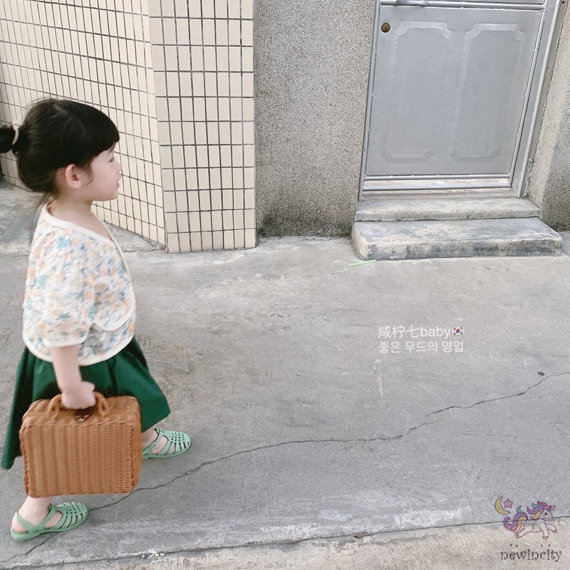 Set Áo In Hoa + Chân Váy Đáng Yêu Xinh Xắn Cho Bé Gái