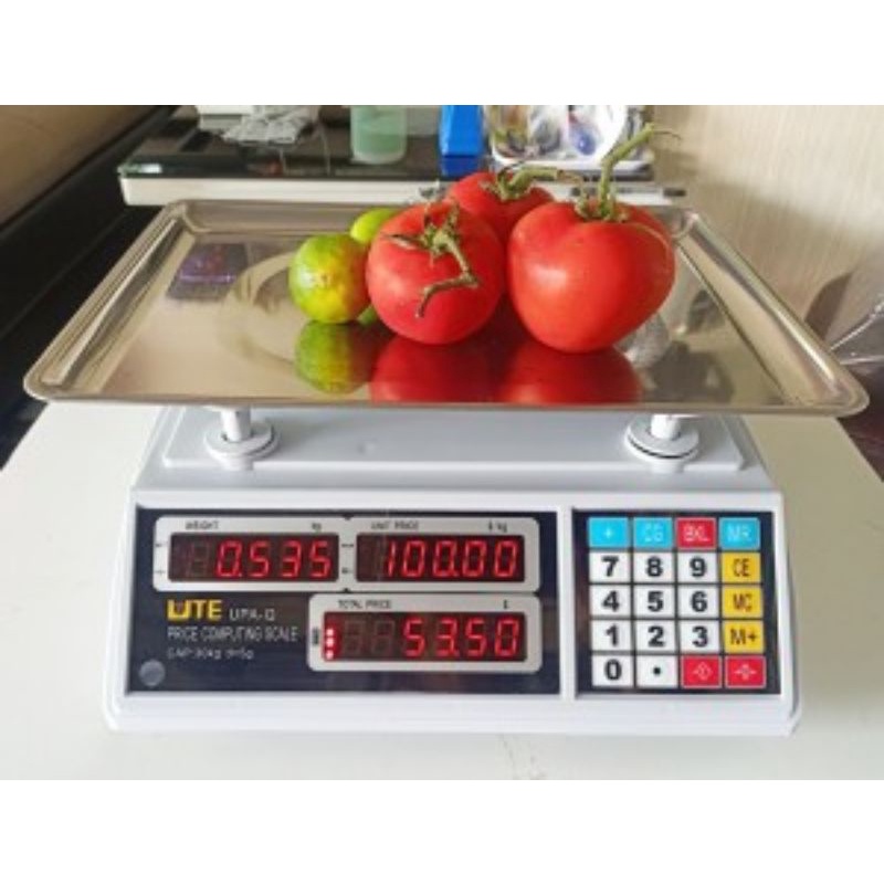 Cân điện tử tính tiền 30kg  UPA-Q UTE . Tự động tính tiền sản phẩm! Mân cân nhựa , bình ắc qui riêng theo cân.