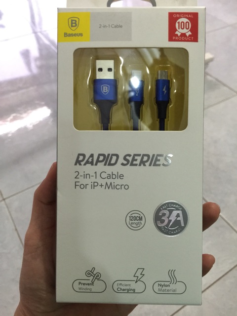 Cáp sạc 2 trong 1 hiệu Baseus
