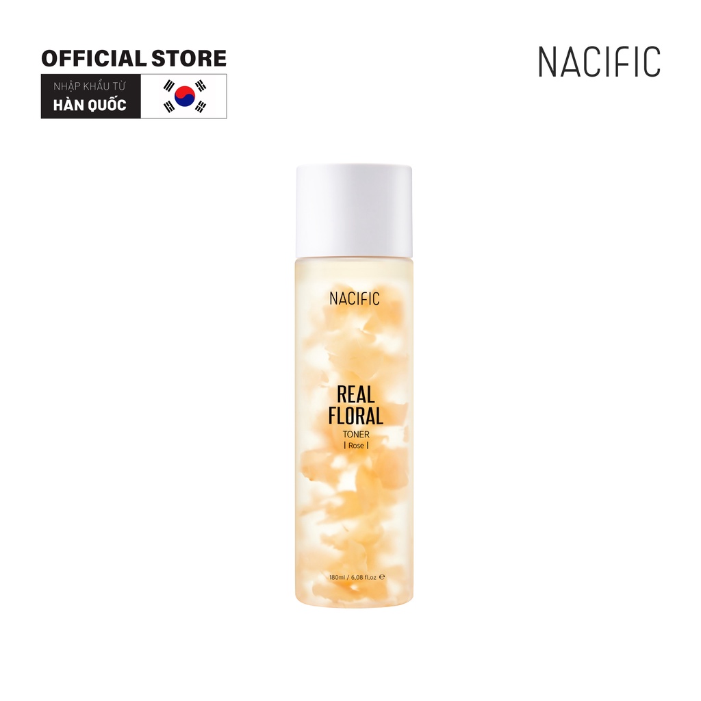 Nước hoa hồng dưỡng trắng ngăn ngừa lão hóa Nacific Real Floral Toner Rose 180ml