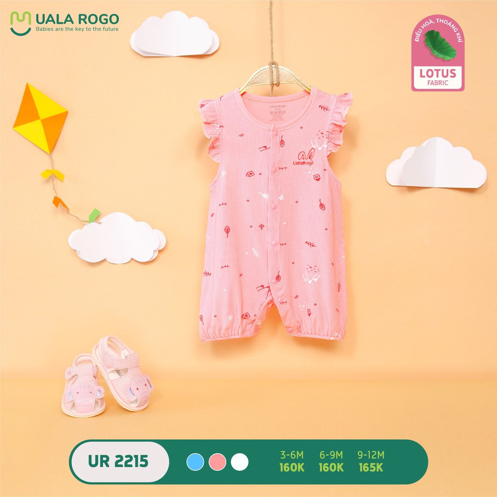 UR2215 Body cộc tay Uala Rogo vải sợi sen (3-12M)