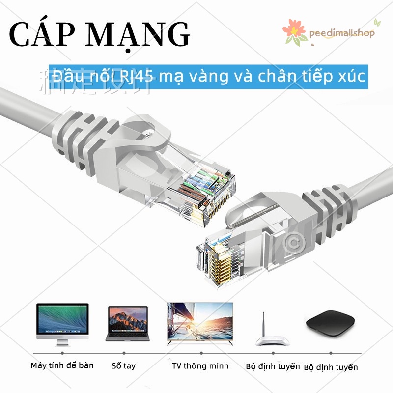 Cáp Máy Tính Dây Mạng Cat6 Bấm Sẵn 2 đầu 10m,15m, 20m, 30m Dây Cáp mạng lan chính hãng cho máy tính/TV thông minh/hộp TV