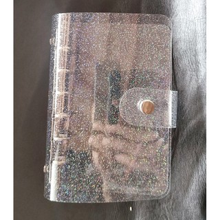 BÌA SỔ CÒNG PCV nhũ kim tuyến trong suốt gáy rosegold / bạc size A5 cực xinh cho bullet journal / planner / scrapbook