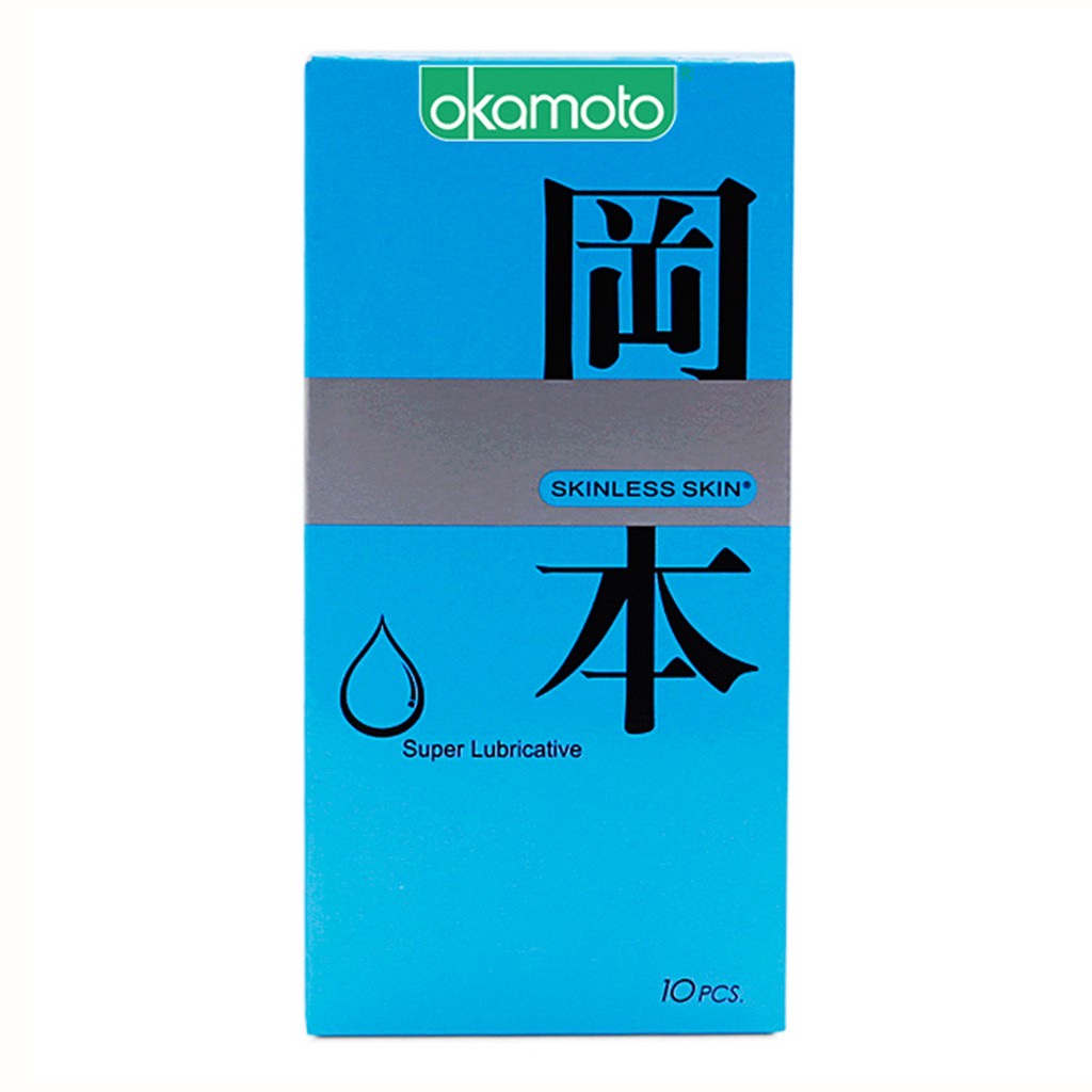 Bao Cao Su Siêu mỏng nhiều Gel Skinless Skin Super Lubricated Siêu Bôi Trơn Okamoto