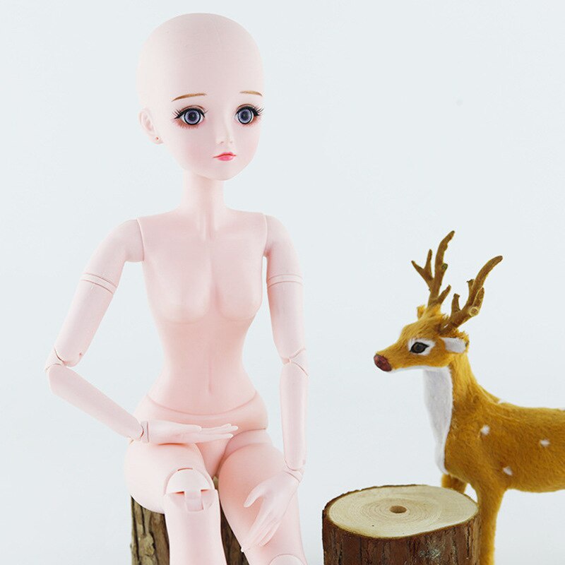 Mới Búp Bê Mắt 4d 1 / 3 bjd Cao 60cm Da Hồng Kèm Đầu Búp Bê diy