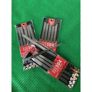 bộ 5 đôi đũa inox 304 Hàn Quốc feeship