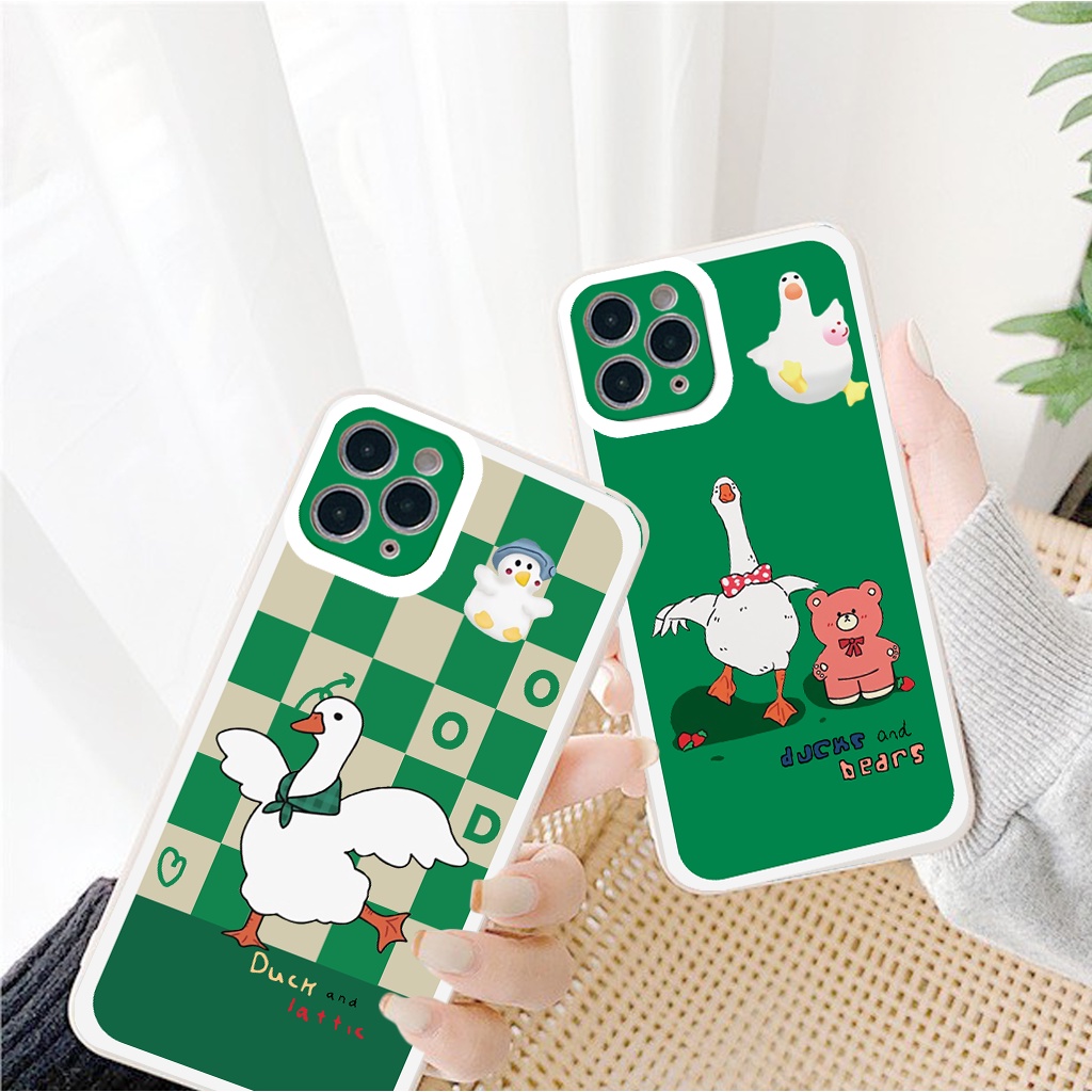 Ốp lưng iphone Petty Duck bóng cạnh vuông 6/6plus/6s/6splus/7/7plus/8/8plus/x/xr/xs/11/12/13/pro/max/plus/promax