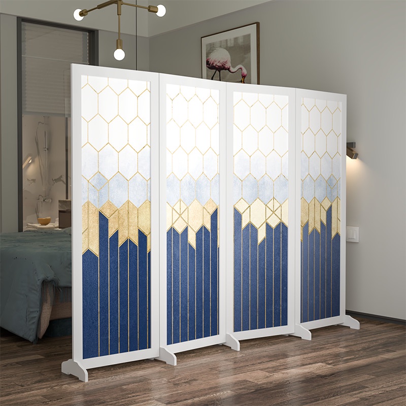 Vách Ngăn Phòng Khách Spa Gấp Gọn, Vách Ngăn Trang Trí CNC in Tranh UV cao cấp- BP.IN.07