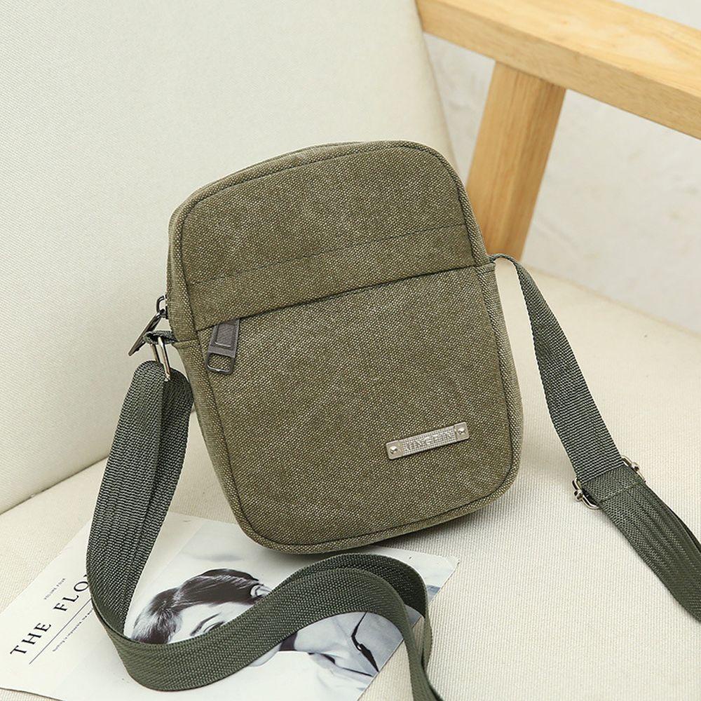 Qqmall Túi Đeo Chéo Vai Bằng Vải Canvas Chất Lượng Cao Kích Thước Nhỏ Thiết Kế Đơn Giản Nhiều Màu Sắc Dùng Khi Đi Mua Sắm Dành Cho Nam