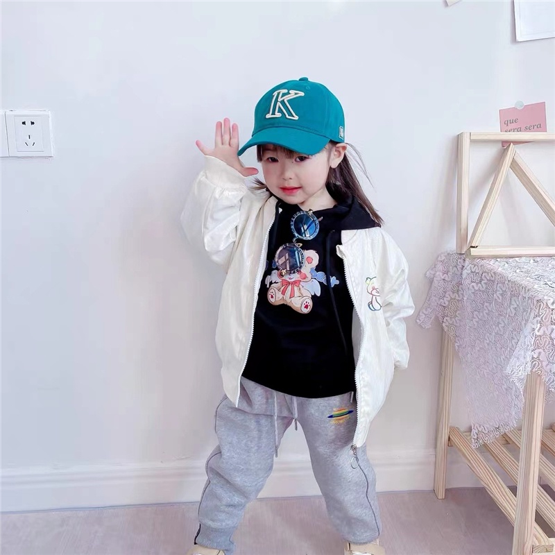 Mũ Lưỡi Trai Thêu Chữ K Phong Cách Nhật Bản Cá Tính Cho Bé