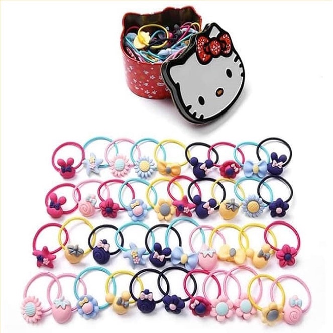 Hộp thun kitty 40 sợi bông hoa trái cây xinh đẹp