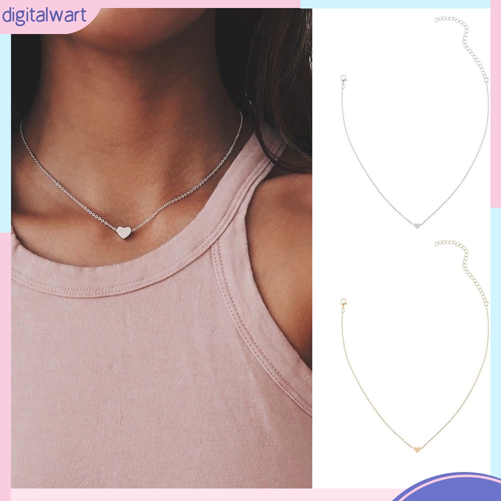 Dây chuyền hợp kim mặt kim loại hình trái tim nhỏ nhắn xinh xắn dành cho nữ