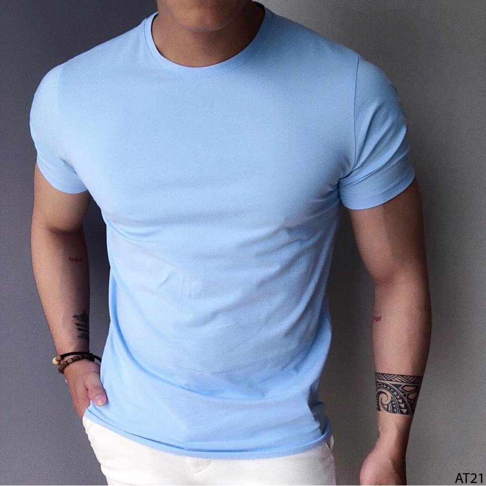 Áo thun nam ngắn tay không cổ cotton cực mát cực đẹp
