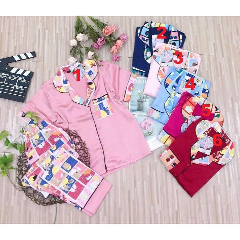 ✪ BỘ NGỦ PIJAMA TAY NGẮN QUẦN DÀI - MS02 ✪