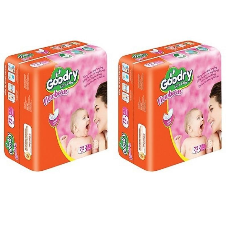 Combo 2 Bịch Miếng Lót Sơ Sinh Goodry 72 - 2 Bịch 144Miếng