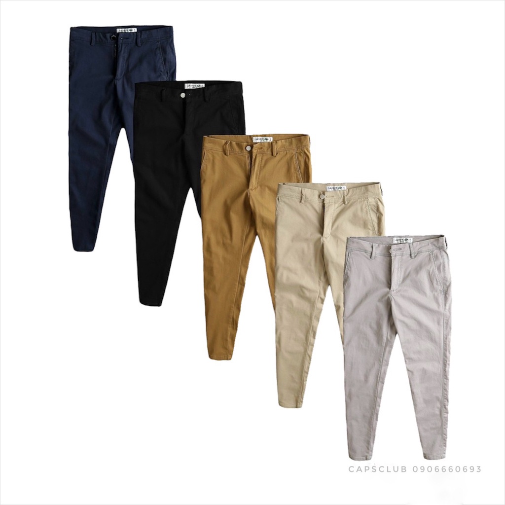 Quần Kaki Nam LACOSTE Vải mềm co giãn - Dáng Slim Fit - Thời Trang Công Sở Thanh Lịch
