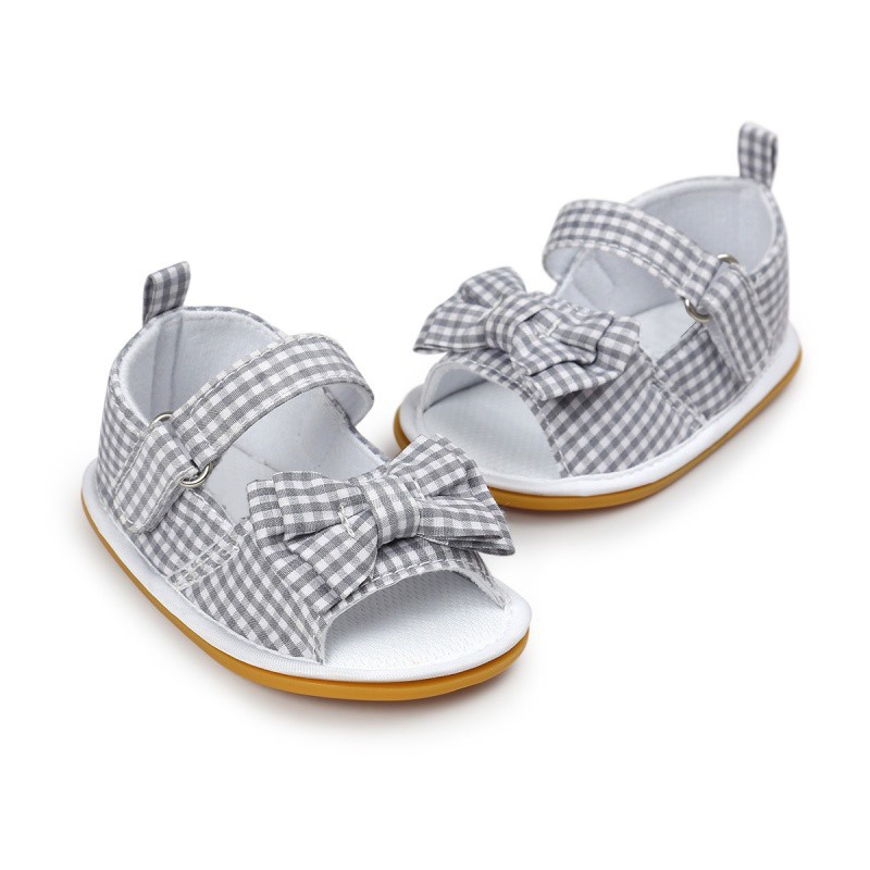 Giày sandal đế mềm đính nơ đáng yêu cho bé gái