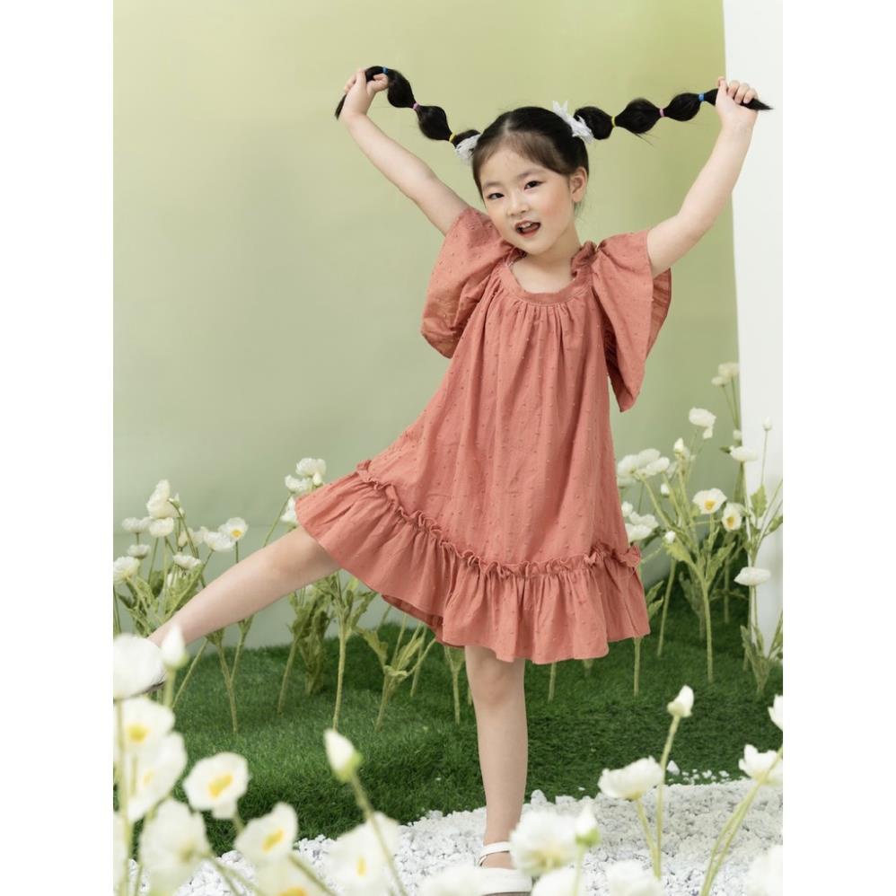 Váy sát nách xô hoa cúc trắng O.P Kids