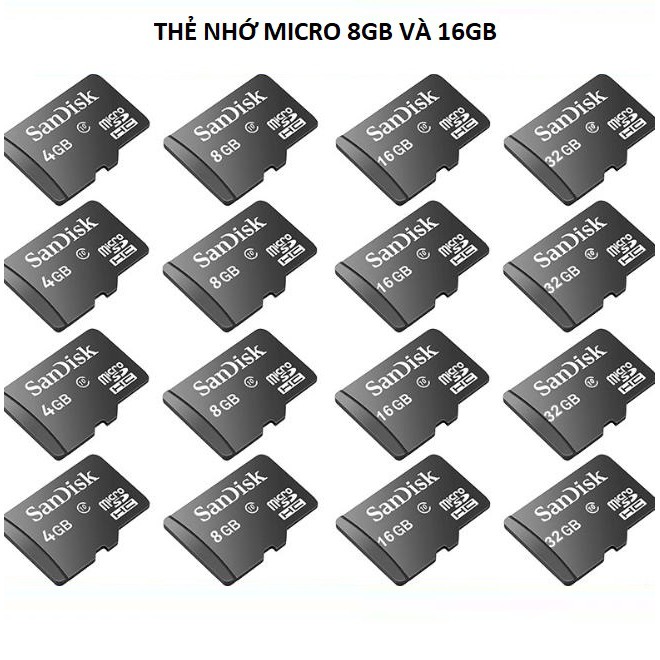 THẺ NHỚ LƯU TRỮ MICRO SD LOẠI 8G HOẶC 16G