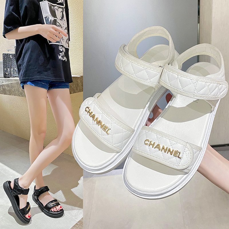 Dép Sandal chanel trần chỉ quai sau B46