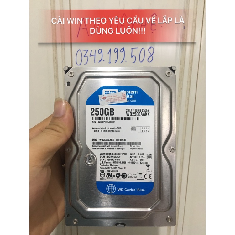 Ổ cứng máy bàn hdd PC 250gb hàng tháo máy good 100% giá rẻ