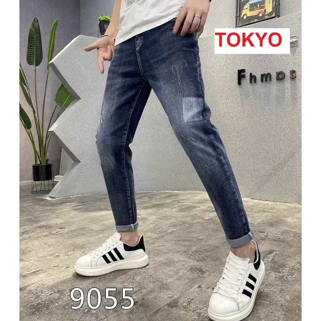 QUẦN JEAN NAM TRƠN CHẤT BÒ XANH WASH LOANG NHẬT BẢN KJ9055 TOKYOSHOP | BigBuy360 - bigbuy360.vn