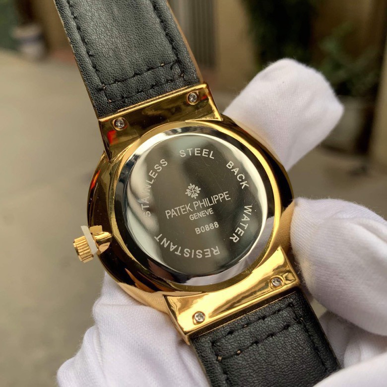 Đồng hồ nam PaTek phillip mặt tròn dáng cổ điển mặt Mineral chống xước chống nước DH156 thutrangshop