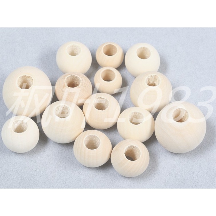 Hạt Gỗ Tròn Lỗ To (size 10mm - lỗ 4mm) - Phụ kiện thủ công handmade