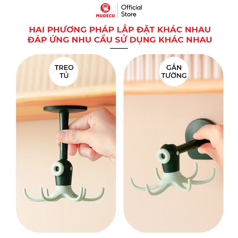 Móc Dán Treo Đồ Bếp Đa Năng MODECO - Giá Tròn Treo Vá Muỗng Thìa Xoay 360° Siêu Tiện Lợi - Keo Siêu Dầy Chịu Lực