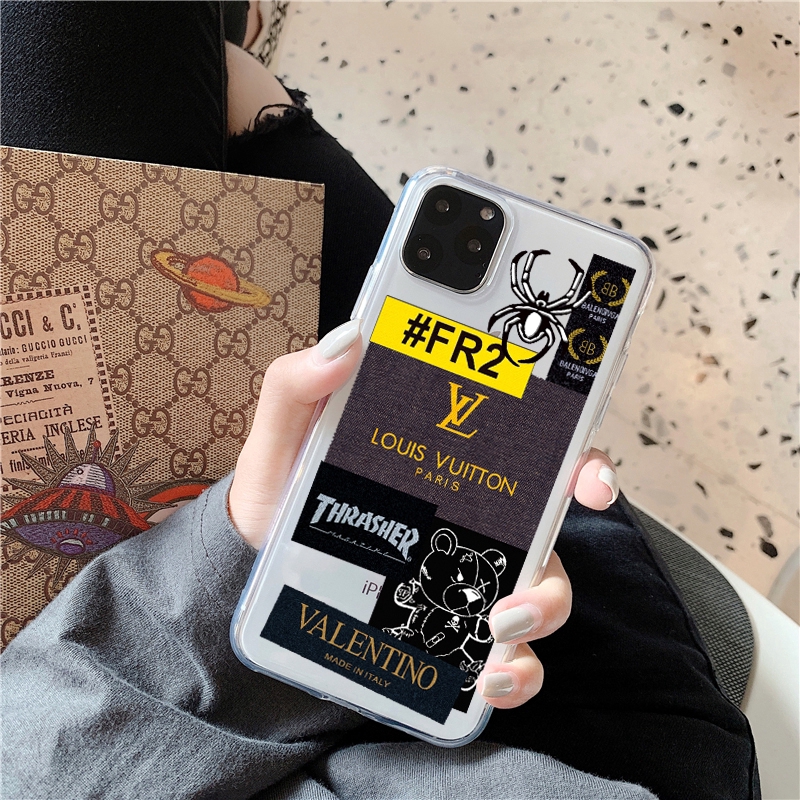 Bear label tags Case for Samsung s10 s9 s9plus s8 s8plus s7 S6 S5 s20 s20ultra cover case note8 note9 note10plus casing n950 n920 N960 G960 G965 G925 Silicone Transparent shell Fashion Tide