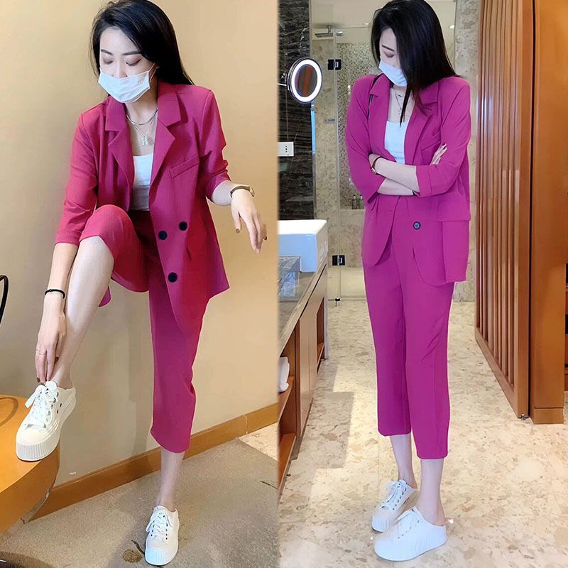 Sét bộ áo vest quần âu dáng dài thời trang mùa hè chất mát hàng đẹp cho nữ