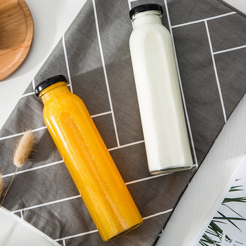 Chai thủy tinh nắp thiếc vặn 350ml, chai đựng nước ép, trà sữa, mật ong