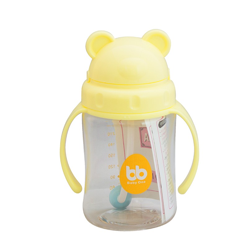 Bình uống nước chống sặc Baby One 270ml cao cấp + Tặng kèm ống hút silicone thay thế