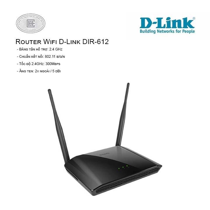 Bộ Phát Wifi Chuẩn N Tốc Độ 300Mbps D-Link DIR-612 Phiên bản Mới 2021 - Hàng Chính Hãng BH 24 Tháng