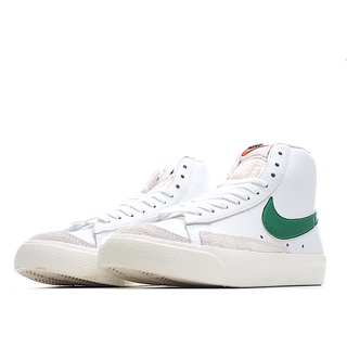 Giày thể thao blazer mid '77 màu trắng xanh lá phong cách retro bq6806