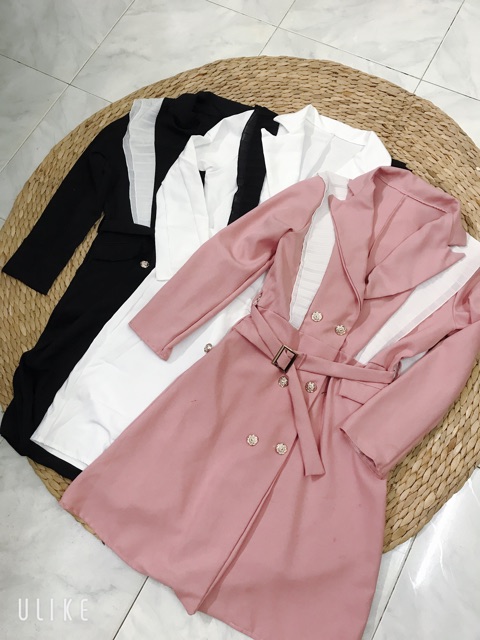 Đầm vest viền bèo dập ly (hình thật+video) | BigBuy360 - bigbuy360.vn