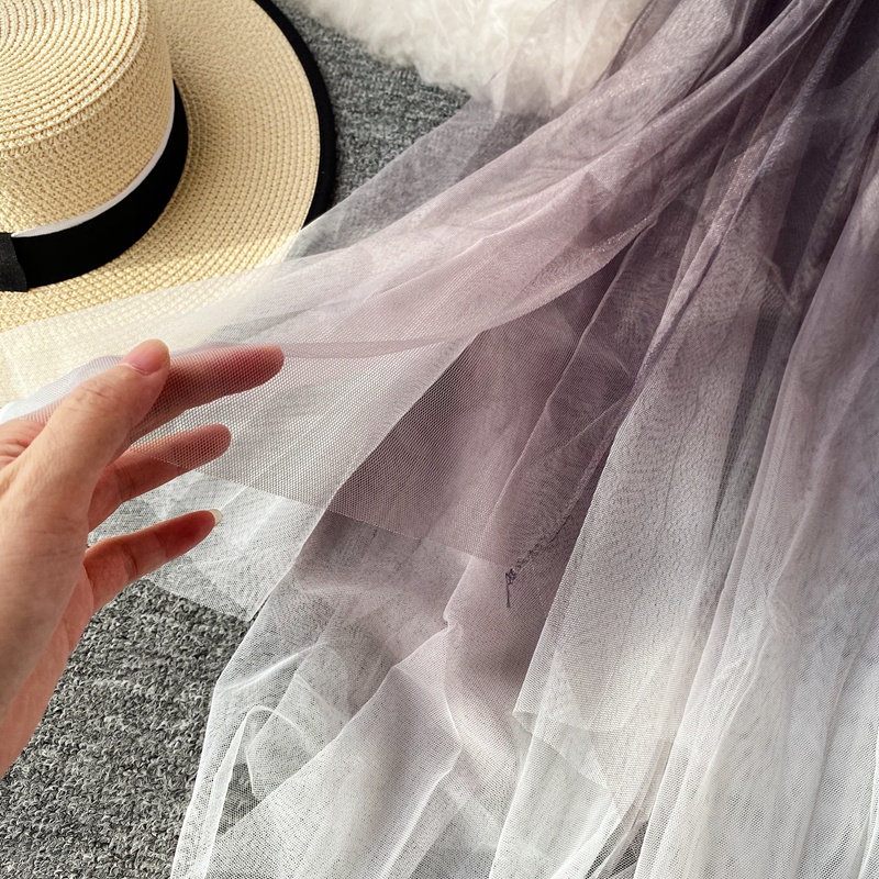 Chân váy Lưới Midi Tubu Nữ Loang Màu Độc Đáo